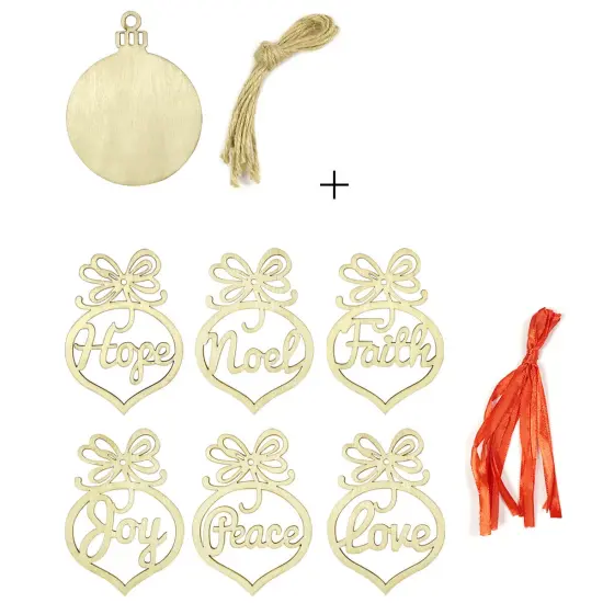 Wrapables Christmas Inspiration Wooden Ornament Hanging Tags (Set of 16) {1}