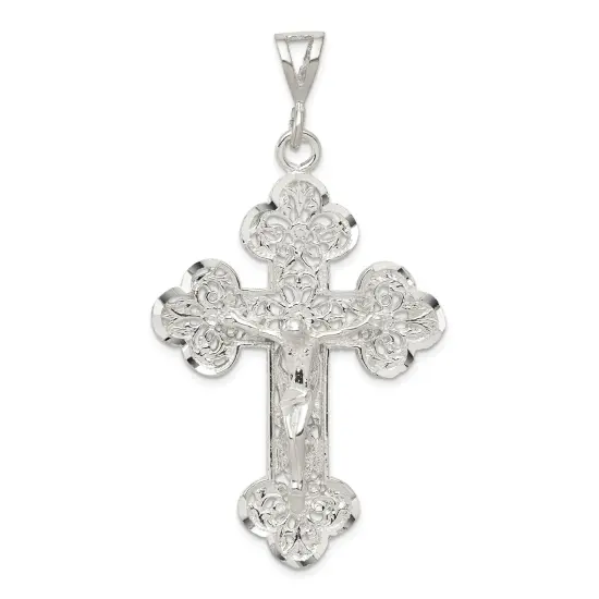Sterling Silver Crucifix Pendant Religious Jewelry 60mm x 32.8mm {1}