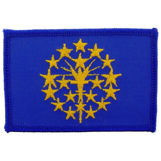 Indiana State Flag Patch 2 1/2" x 3 1/2" {1}