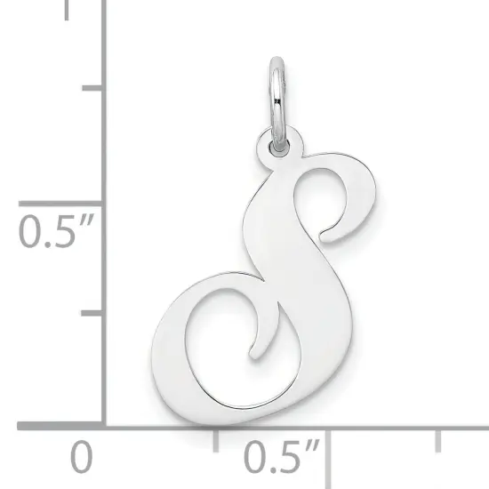 Sterling Silver Large Script Initial Letter S Charm Jewerly 21mm x 17mm {5}