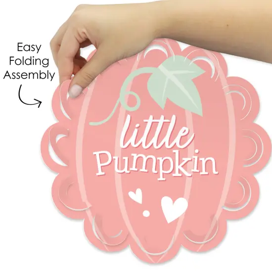 Big Dot of Happiness Girl Little Pumpkin - Fall Birthday Party or Baby Shower Round Table Decorations - Paper Chargers - Place Setting For 12 {6}