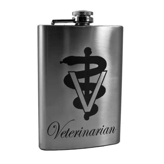 8oz Veterinarian Stainless Steel Flask {1}