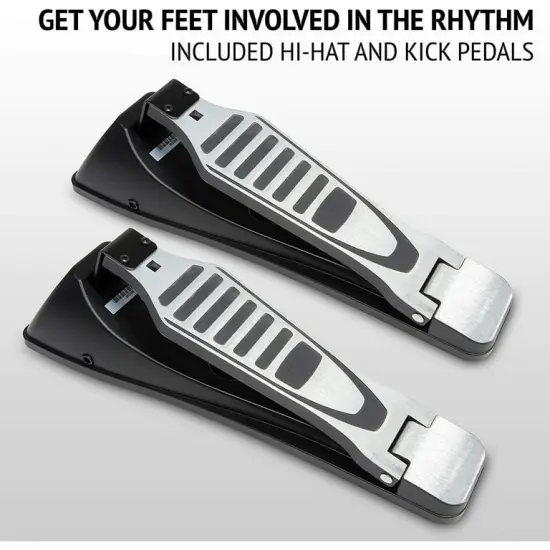 LyxPro Electronic Drum Set, Professional Drum Set with Real Mesh Fabric and Play Along Songs {3}