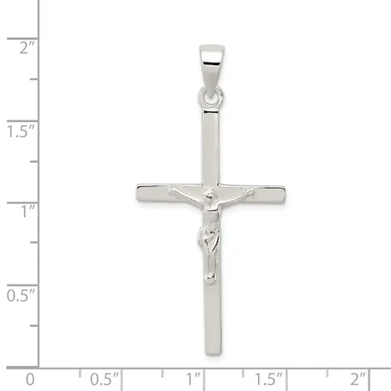 Sterling Silver Crucifix Charm Religious Jewelry 50mm x 25mm {2}
