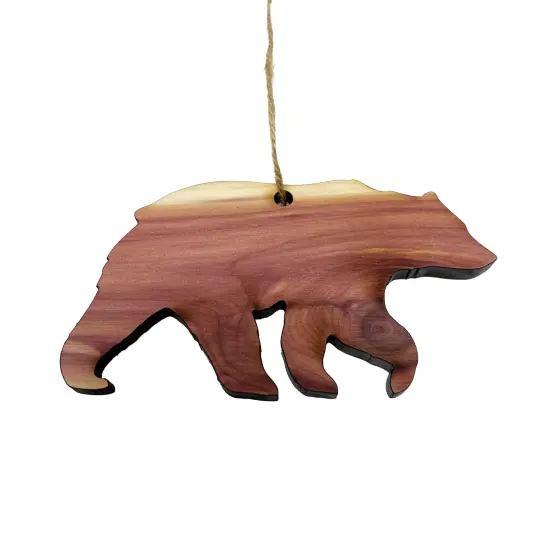 CEDAR Bear Silhouette - Cedar Ornament {2}