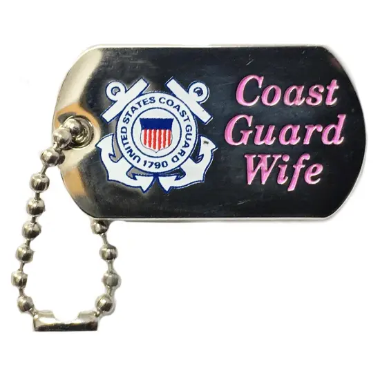Eagle Emblems Pin-Uscg, Logo, Wife "Dog Tag" (1") {1}