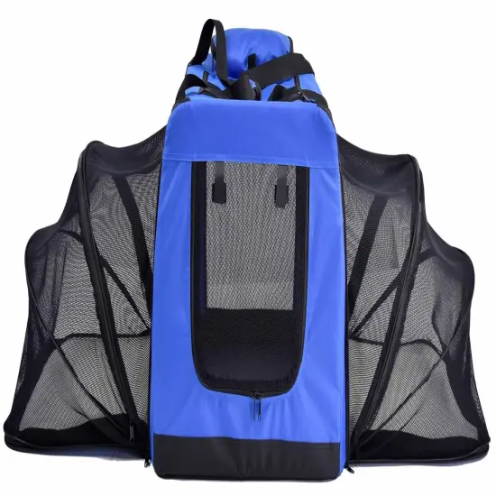 Pet Life Hounda Accordion Metal Framed Collapsible Expandable Pet Dog Crate, XL, Blue {2}