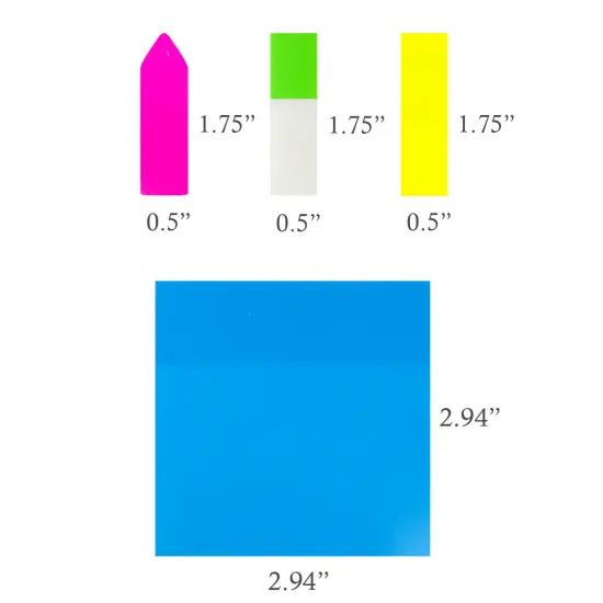 Wrapables 500pcs Transparent Sticky Notes Set, Memo Note Pads, Book Tabs, Page Markers, Sticky Notes, School and Office Supplies {2}