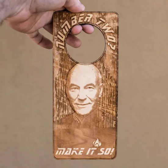 Door Hanger - Number Two Make it So - Raw Wood 9x4 {2}