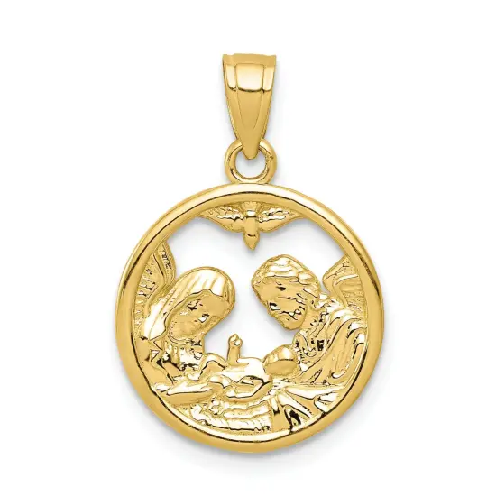 10K Gold Nativity Charm Pendant Jewelry 20mm x 13mm {1}