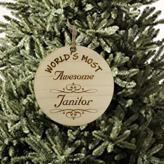 Worlds most Awesome Janitor - Ornament {2}