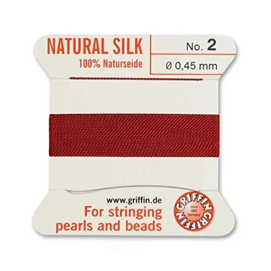 #2 Garnet Griffin Silk Bead Cord (2 Meters) {1}