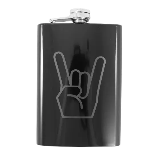 8oz Peace Black Flask {1}