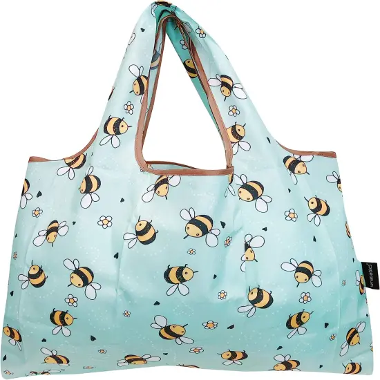 Wrapables Large Foldable Tote Nylon Reusable Grocery Bag, 3 Pack Animal Fun {4}