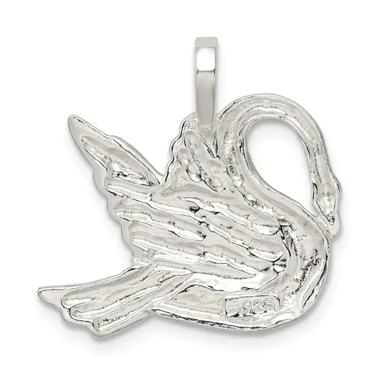 Sterling Silver Swan Charm Jewelry FindingKing 24mm x 24mm {4}