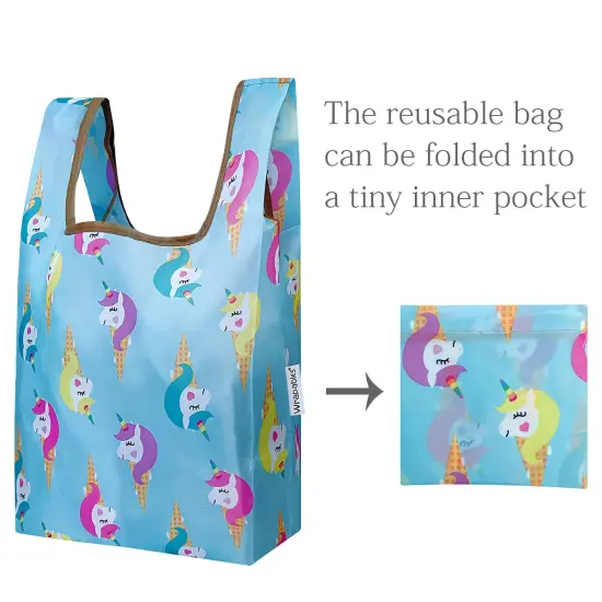 Wrapables JoliBag Collection Reusable Shopping Bag (Set of 2) Unicorn Treats {5}