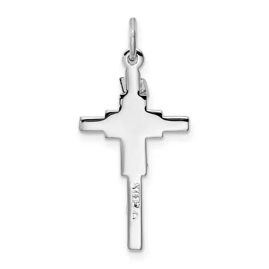 Gold Plated Sterling Silver INRI Crucifix Charm Jewerly 26mm x 14mm {3}