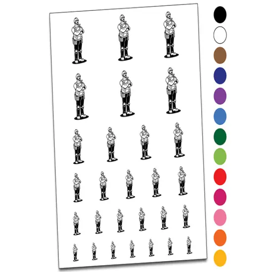 Construction Worker Builder Man With Hammer Temporary Tattoo Water Resistant Fake Body Art Set Collection Dark Blue {1}