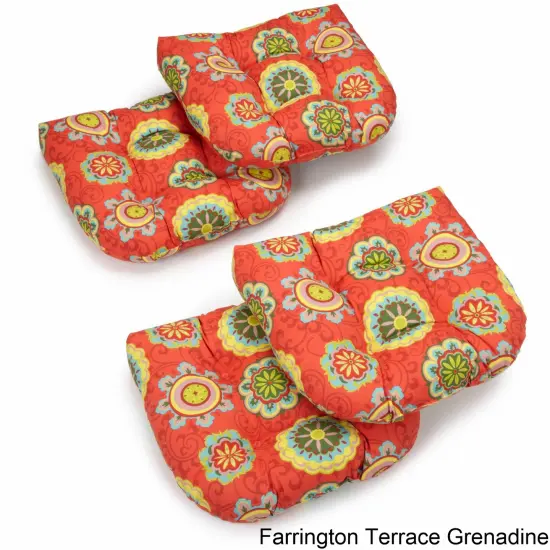 19-inch U-Shaped Spun Polyester Outdoor Tufted Dining Chair Cushions (Set of 4) - Farrington Terrace {1}