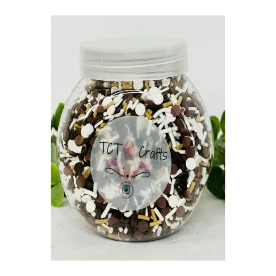 150g Smore's Themed Polymer Clay Faux Sprinkle Mix - Ideal for Fake Bakes, Clay Art, Slime - Unique and Playful {1}
