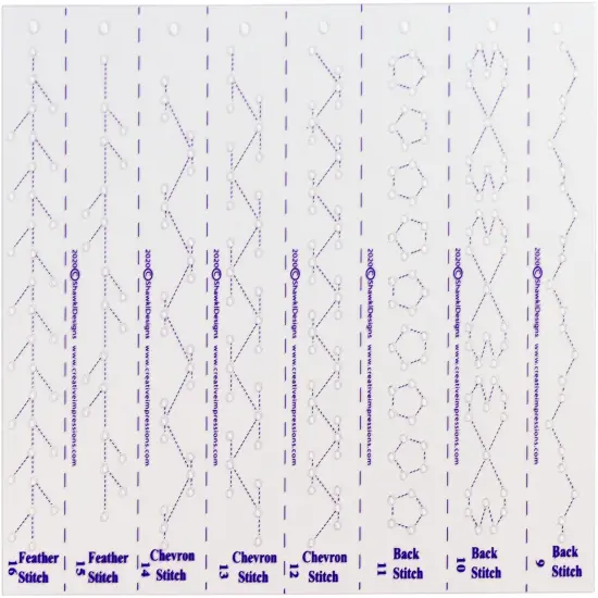 Creative Impressions Embroidery Stitch Template Set-4/Pkg {6}
