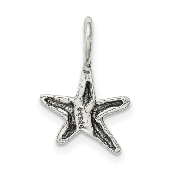 Sterling Silver Antiqued Starfish Pendant Charm Jewelry 16 X 11mm {3}