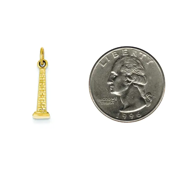14K Yellow Gold 3D Washington Monument Charm Jewelry 22mm x 5mm {2}