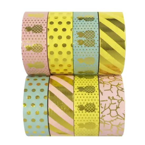 Wrapables Metallic Foil Washi Masking Tape Collection (Set of 8), 08WPSET08 {1}