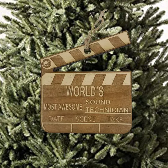 Worlds most awesome Sound Technician - Ornament Raw Wood {2}