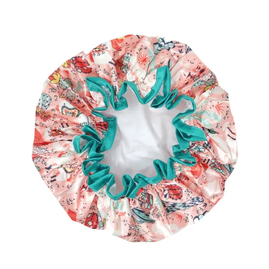 Wrapables Reusable Women's Waterproof Shower Caps for Long Hair Desert Fun {2}