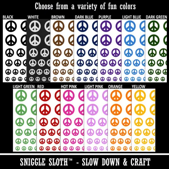 Peace Symbol Bold Temporary Tattoo Water Resistant Fake Body Art Set Collection Dark Green {2}