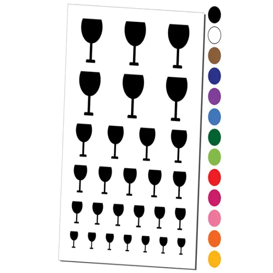 Wine Glass Solid Temporary Tattoo Water Resistant Fake Body Art Set Collection Purple {1}