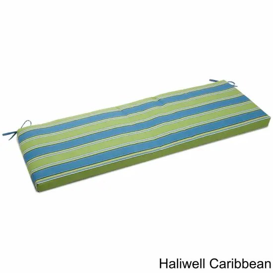 60-inch by 19-inch Spun Polyester Bench Cushion - Haliwell Caribbean {1}