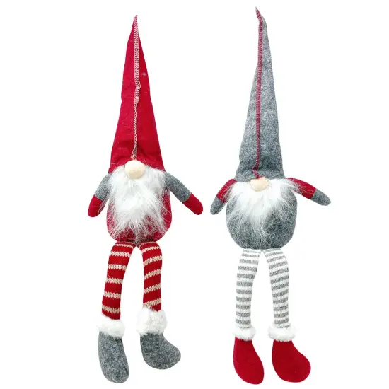 Wrapables Long-Legged Gnome Plush Dolls, Winter and Holiday Tabletop Decorations (Set of 2) {1}