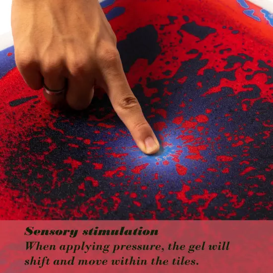 Sensory Liquid Gel Floor Square Tiles, 19.5 x 19.5 Inch Red Orange White Green Pink Purple Yellow Blue Kids Floor Mat, 4 Pack R/w, g/w, p/y, b/r {2}