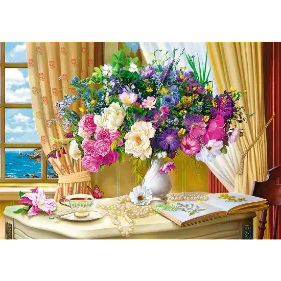 1000 Piece Jigsaw Puzzle, Flowers in The Morning, Painting Puzzle, Plants and Flower Puzzle, Adult Puzzles, Trefl 10526 {2}