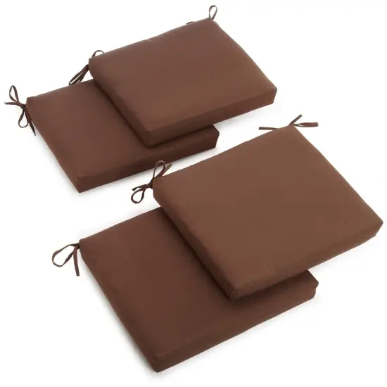 20-inch by 19-inch Twill Chair Cushion (Set of Four) - Chocolate {1}