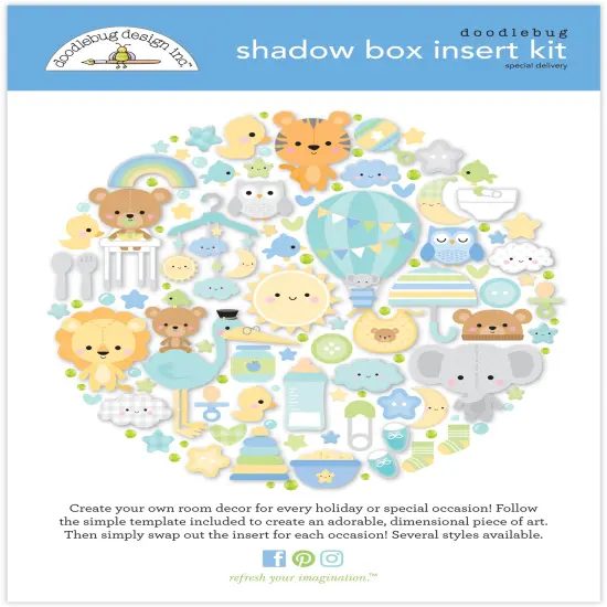 Doodlebug Design Shadow Box Insert Kit-Special Delivery {1}