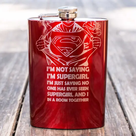 8oz RED I'm Not Saying I'm Supergirl Flask {2}