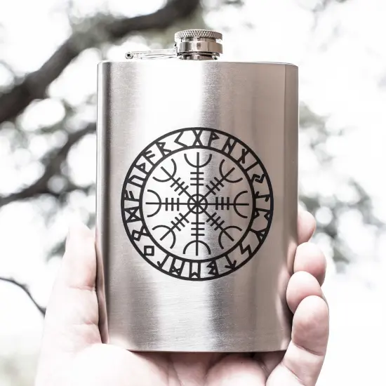8oz Aegishjalmur Stainless Steel Flask {2}