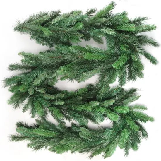 Deluxe Evergreen Pine Garland with 210 Lifelike Green Tips | 9-Foot | Indoor/Outdoor Use | Holiday Xmas Accents | Christmas Garlands | Table & Mantel | Home & Office Decor (Set of 12) - 2024 Christmas Collection, Floral Home by Artificial Flowers {1}
