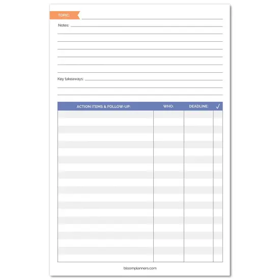 bloom daily planners Planning Pad, 6" x 9", Double Sided Meeting Notes, Neutral {4}