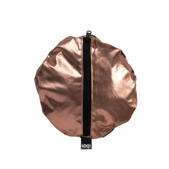 LOQI Metallic Weekender Reversible Bag, Matt Rose Gold, One Size {3}