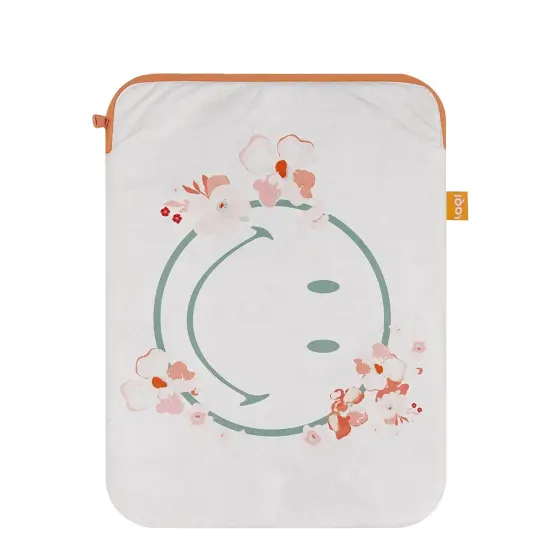 LOQI Artists Laptop Cover, Smiley Tyvek Blossom White, One Size {2}