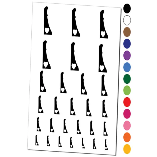 Delaware State with Heart Temporary Tattoo Water Resistant Fake Body Art Set Collection Yellow {1}