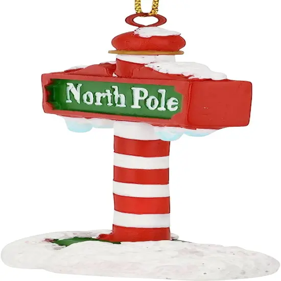 Tree Buddees The North Pole Sign Covered in Snow Christmas Tree Ornaments {2}