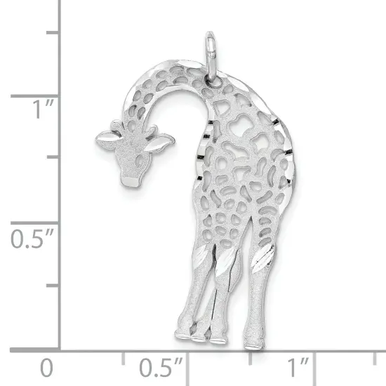 14K White Gold Giraffe Charm Pendant FindingKing Jewerly 29mm x 20mm {2}