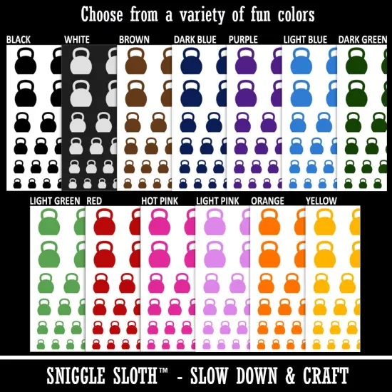 Kettlebell Weight Solid Temporary Tattoo Water Resistant Fake Body Art Set Collection Yellow {3}