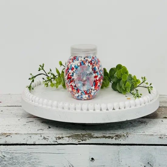 150g Patriotic Flag Polymer Clay Faux Sprinkle Mix - Ideal for Fake Bakes, Clay Art, Slime - Vibrant and Festive {6}