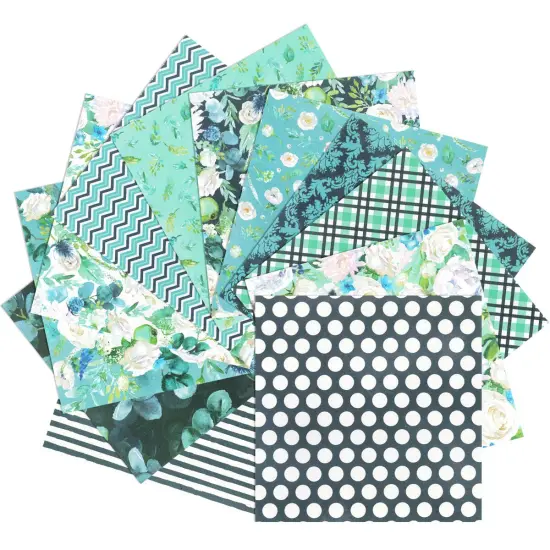 Wrapables 6x6 Decorative Single-Sided Scrapbook Paper for Arts & Crafts Projects, Scrapbooking, Card-Making Green Floral {4}